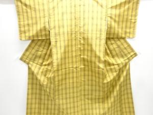 格子織り出し米沢紬着物